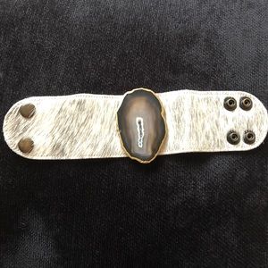 Leather & Stone Bracelet